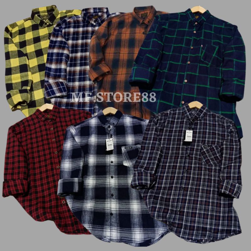Áo Sơ Mi Flanel Nhập Khẩu Tay Dài Cho Nam Nữ