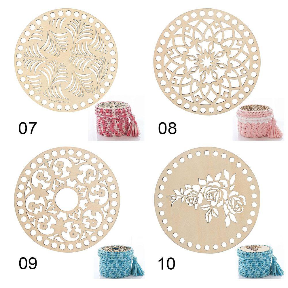 Bộ 2 Giỏ Gỗ Tự Nhiên Hình Tròn Dùng Thêu Đồ Thủ Công DIY