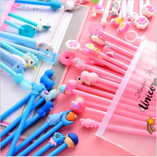 SET 20 Kiểu Viết Đen Đầu Hình Thú Đủ Màu 0.5MM Siêu Cute