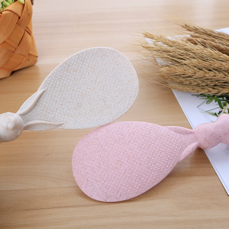 Bộ 5 Muỗng Xới Cơm Không Dính Hình Thỏ Có Giá Đỡ