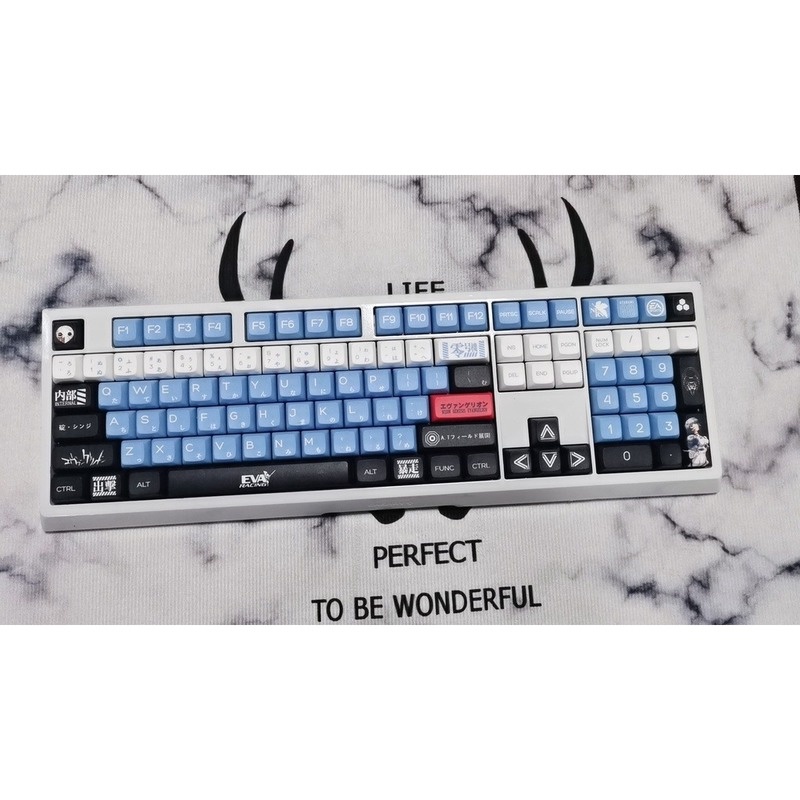Ayanami Rei Keycap XDA Hồ sơ EVA Chủ đề Phim hoạt hình PBT Thuốc nhuộm năm mặt Thăng hoa Bàn phím cơ Keycap 120 Phím
