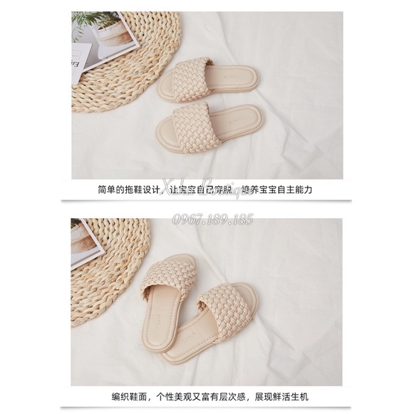 Dép Bé Gái Hàn Quốc Cao Cấp, Dép Xỏ Ngón Đan Xen Trẻ Em Đế Mềm Chống Trượt, Dép Đi Chơi Đi Học Cho Bé Từ 3-15 Tuổi