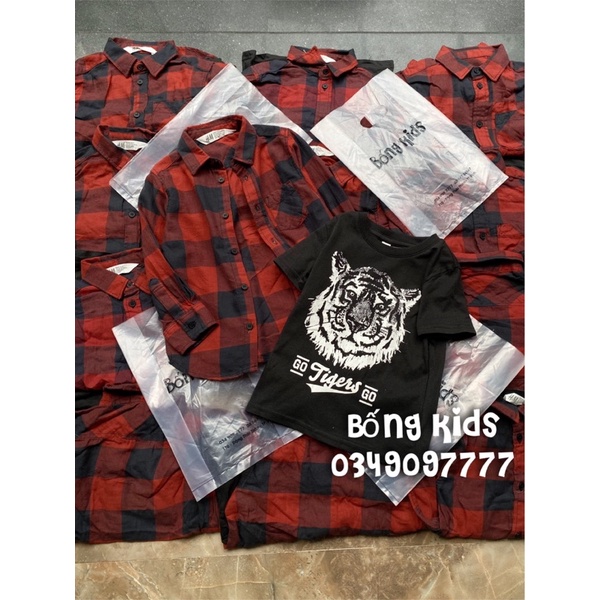 Set 2 Áo Bé Trai Sơ Mi Kèm Áo Thun Hô Đỏ/Đen HaM