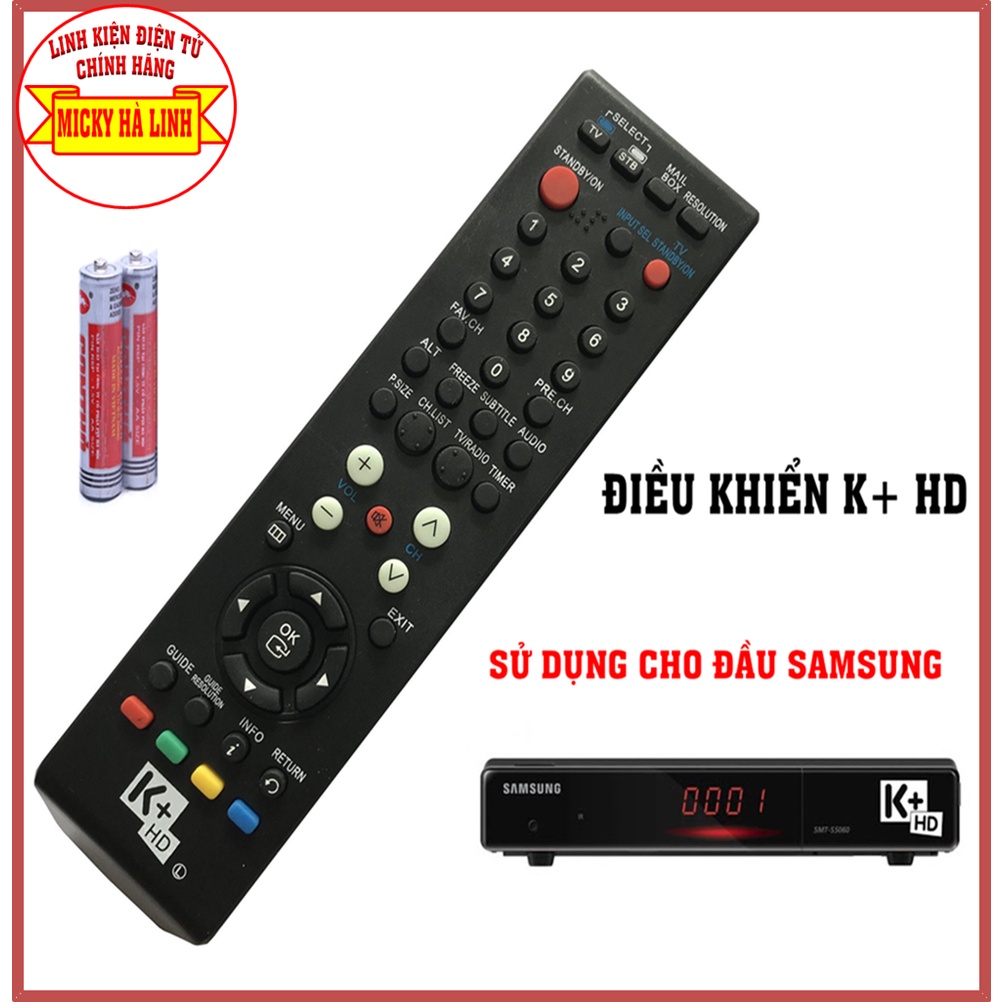 Điều Khiển K+ HD Samsung - Dùng cho đầu thu KTS Vệ Tinh K+ Samsung