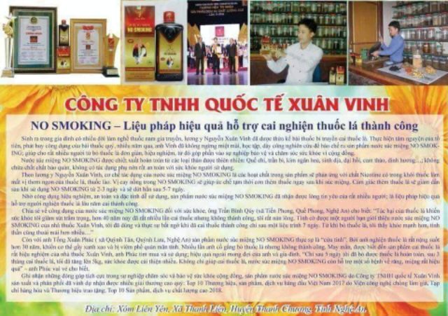 NƯỚC SÚC MIỆNG CAI THUỐC LÁ XUÂN VINH