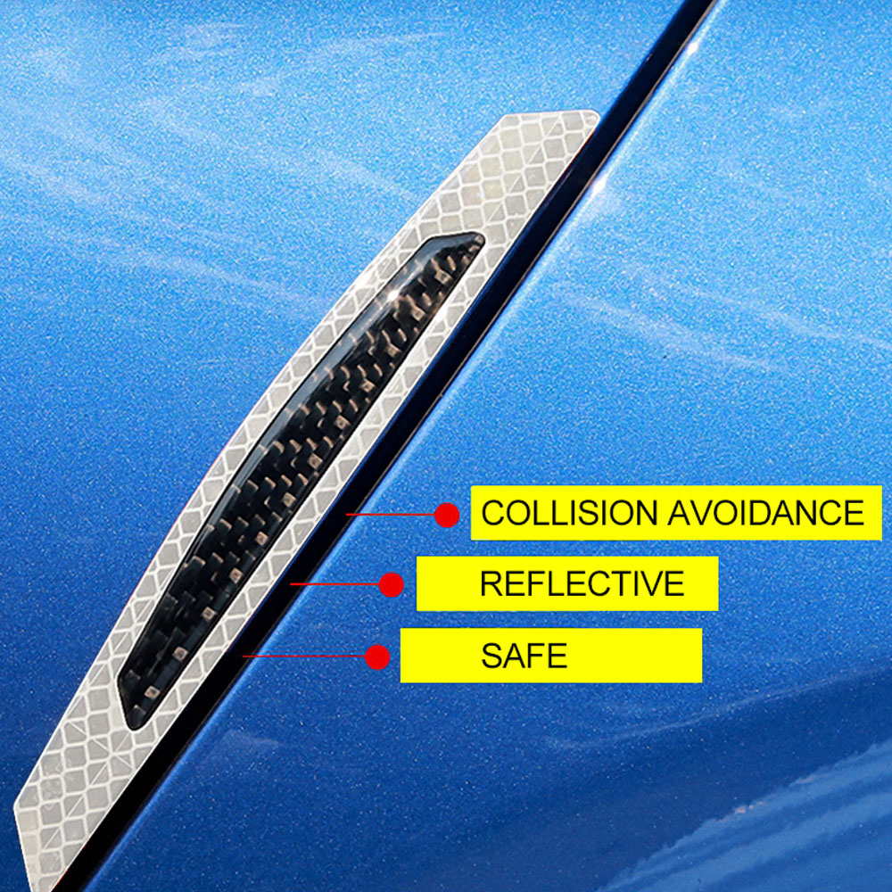Miếng Dán Phản Quang Cảnh Báo Bảo Vệ Cạnh Bánh Xe Hơi Chống Va Chạm Bằng Sợi Carbon