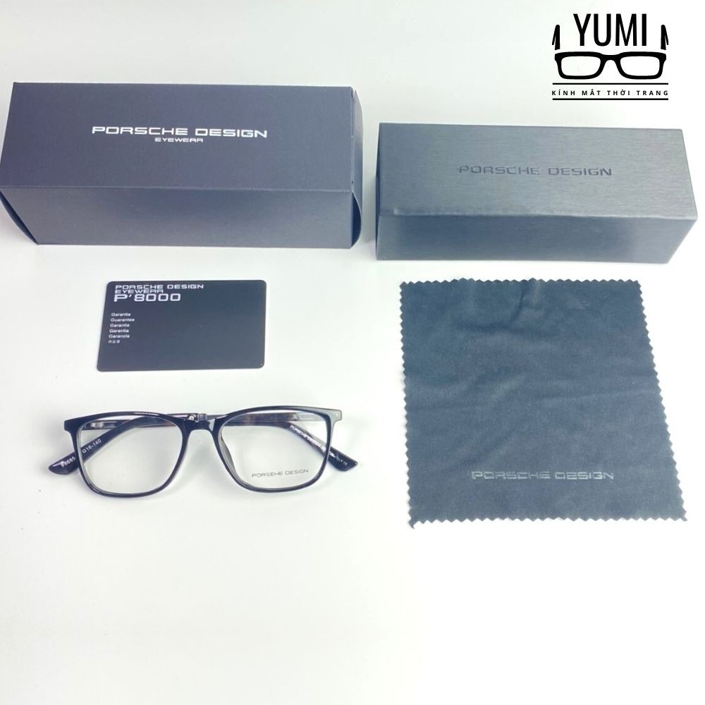 Gọng kính cận porsche design FULL BOX chính hãng nam nữ gọng kim loại mắt vuông, kính thời trang hot tred 2021 - YUMI