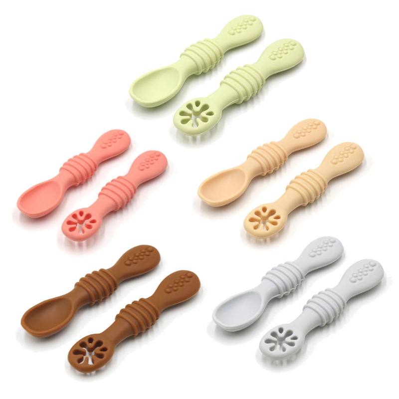 Set 2 Muỗng Silicone Tập Ăn Cho Bé Sơ Sinh