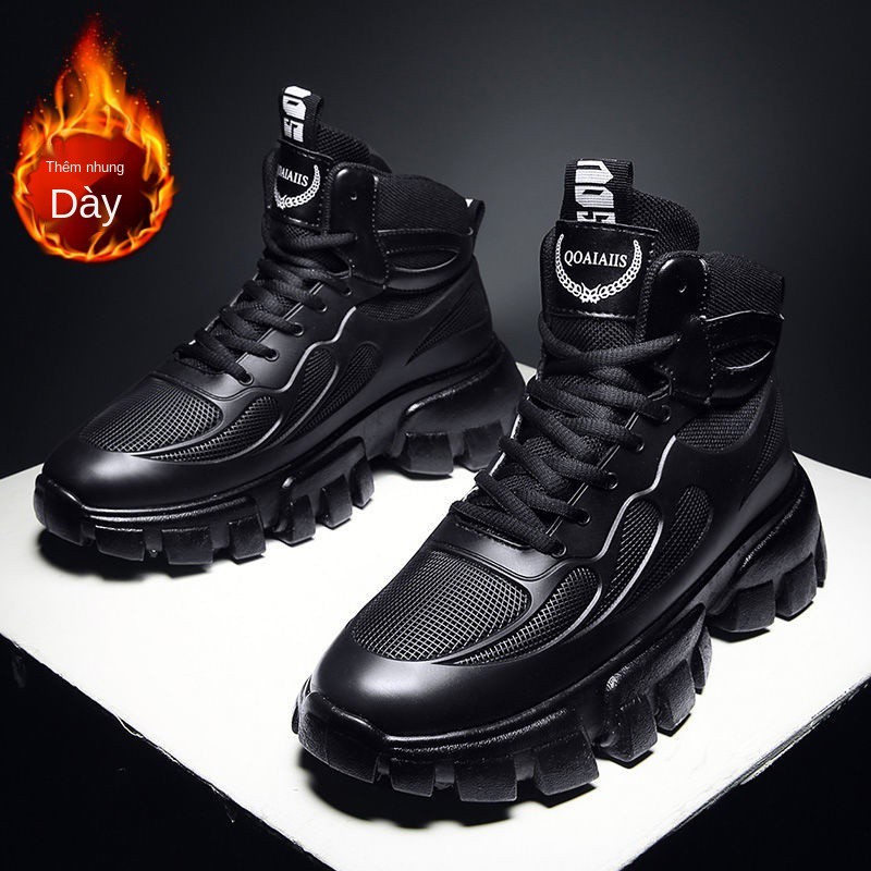 Giày cao cổ nam mùa thu thời thượng mới Martin boots đông bông cũ thể thao sành điệu phong cách Hàn Quốc