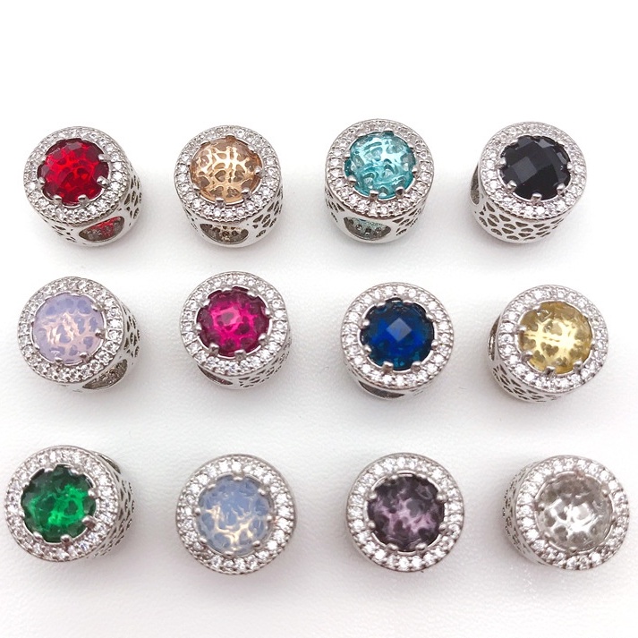 Charm Charmolet Tea - Đá mắt mèo đủ màu mạ điện cao cấp bạc Thái 2022 -