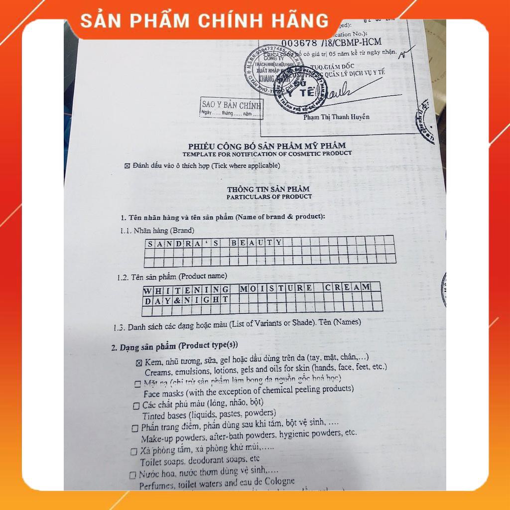 Kem dưỡng trắng da ngày và đêm