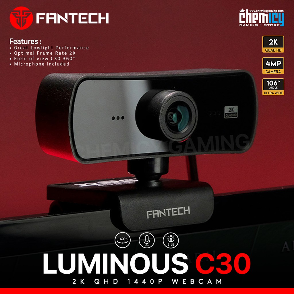 Webcam Fantech C30 Màu Dạ Quang 2k Qhd 1440p