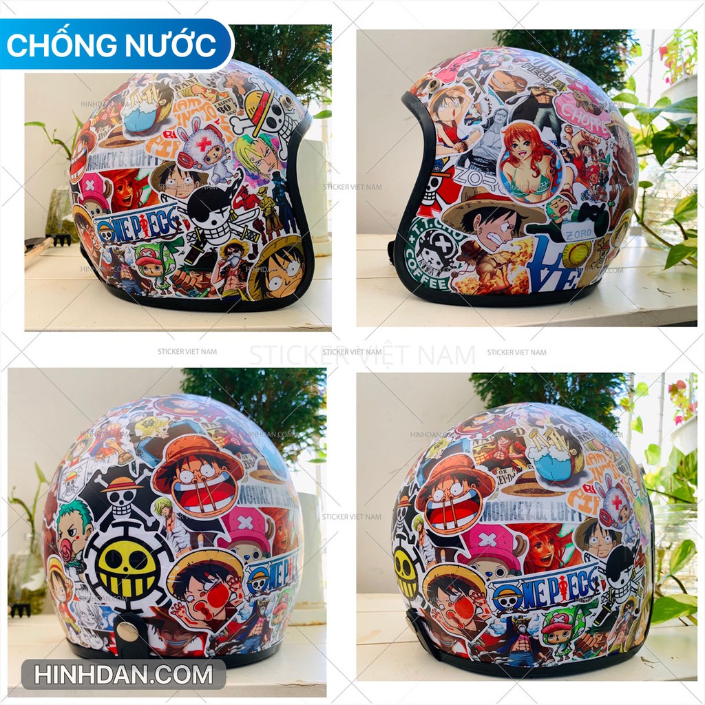 Sticker ONE PIECE - ĐẢO HẢI TẶC Chống Nước Dán Trang Trí Va Li, Xe, Laptop, Nón Bảo Hiểm, Đàn Guitar