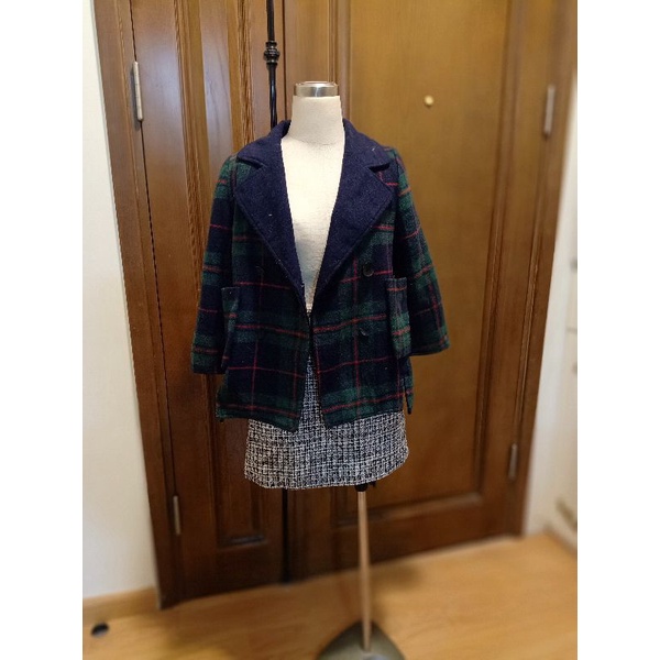 Áo dạ kẻ ngắn BH38