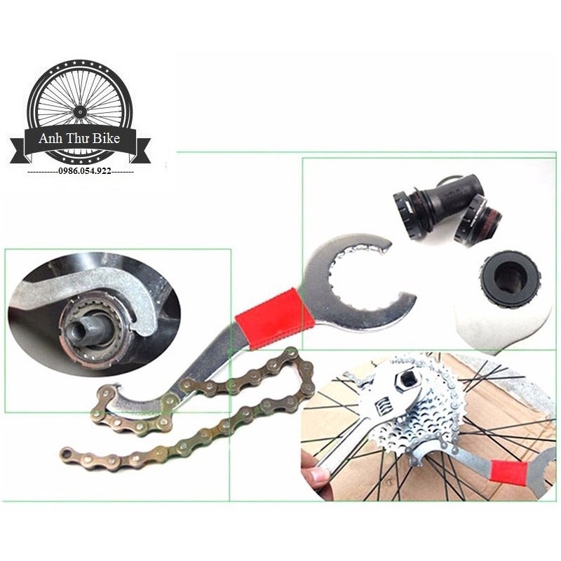 Dụng cụ giữ líp và tháo cốt giữa xe đạp 3in1