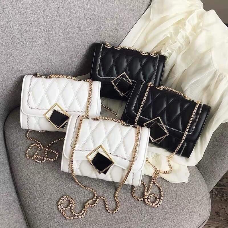 Túi xách đeo chéo trần trám KHOÁ GƯƠNG
