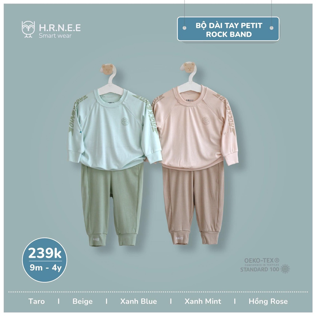 Bộ quần áo dài tay Petit Rock Band Hrnee bé trai 9m-4y