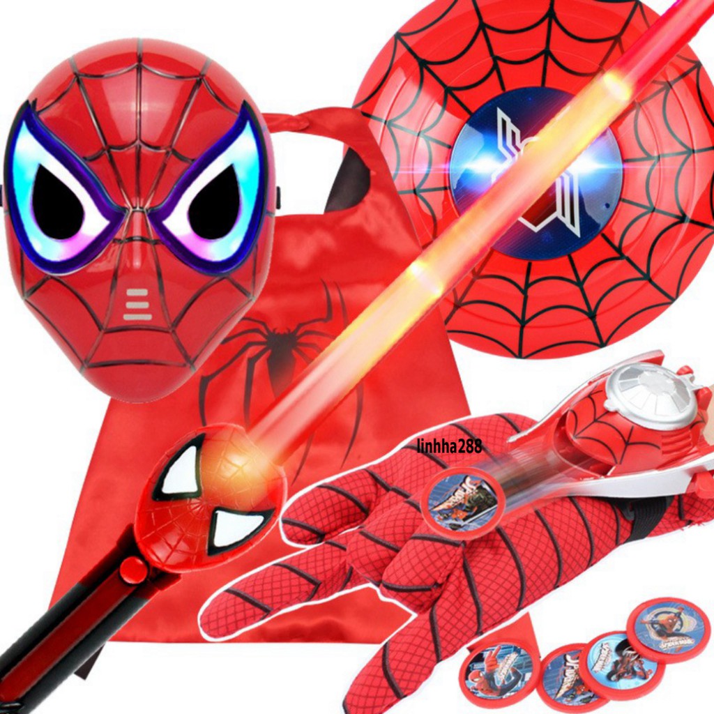 [HÀNG ĐÃ VỀ] Mặt nạ hóa trang nhân vật phim Biệt đội siêu anh hùng,mặt nạ người nhện,gang tay Spiderman cho bé