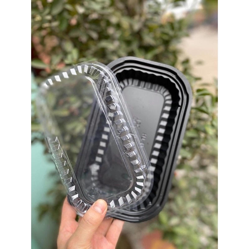 Set 50 hộp nhựa đế đen nắp trong HT 17 dầy dặn cứng cáp