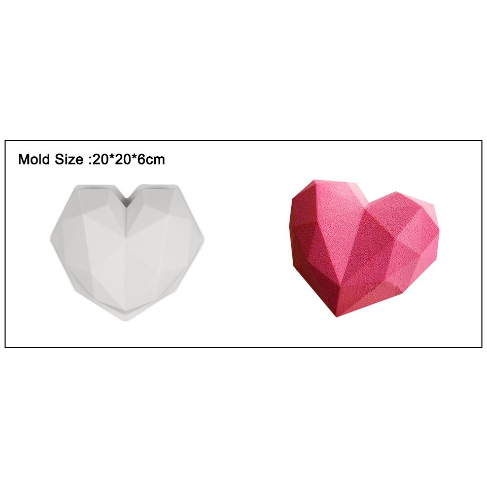 Khuôn Silicon Làm Bánh Tạo Hình Trái Tim 3d Sáng Tạo