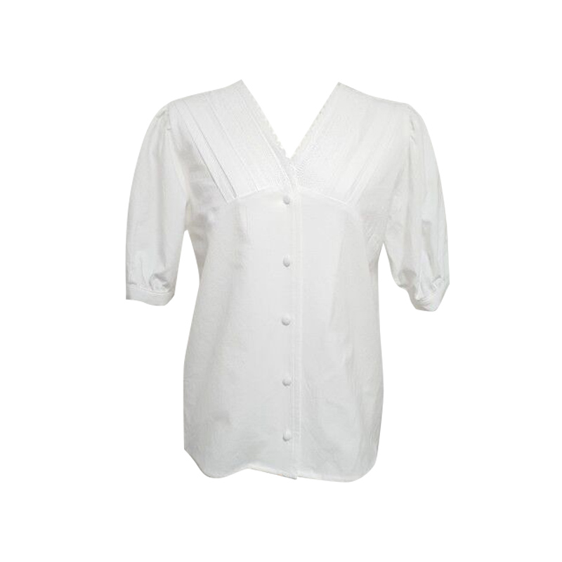 Áo Sơ Mi Nữ Cổ Chữ V Tay Ngắn Phối Ren Thời Trang 43052