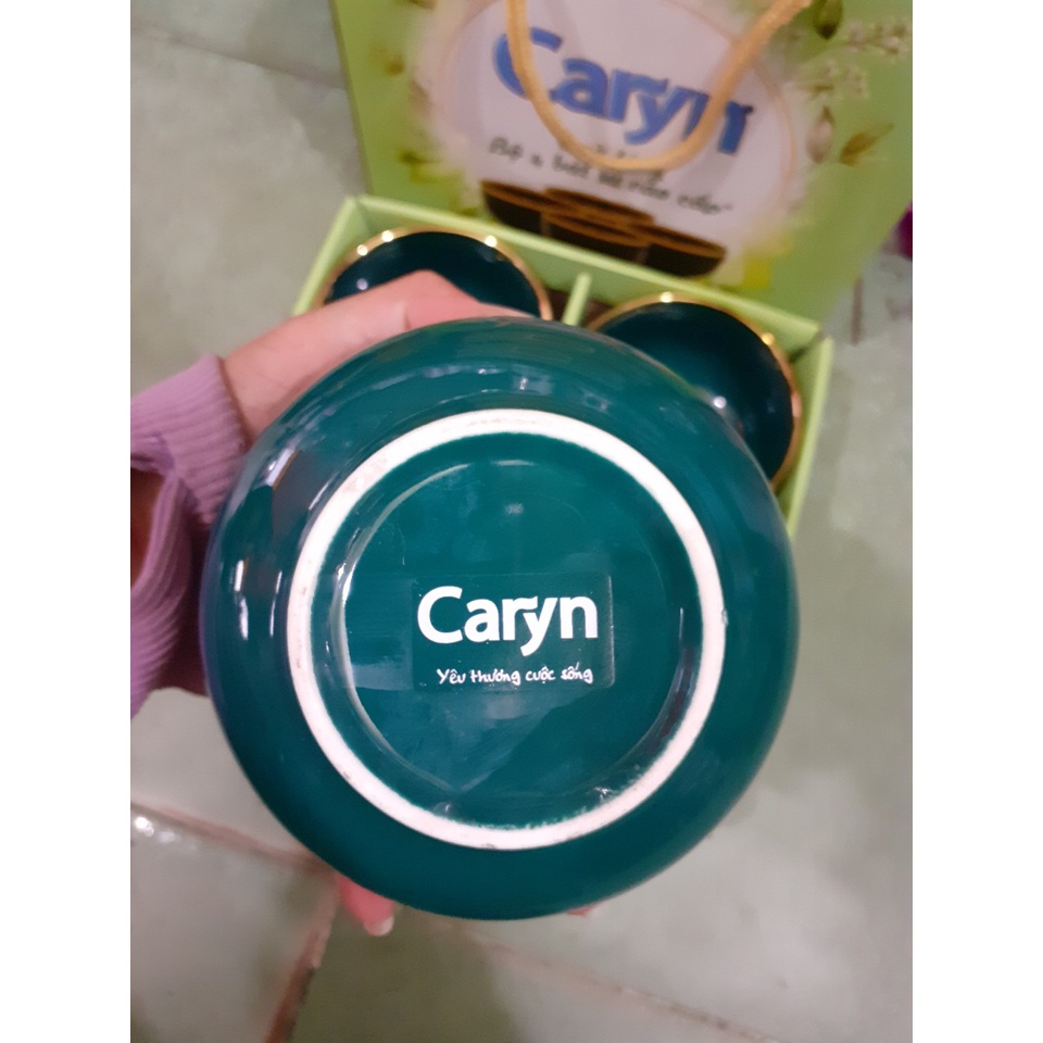 Bộ 4 chén gốm tráng men Quà tặng từ Caryn
