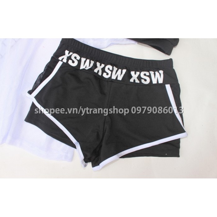 Bộ đồ bơi nữ thể thao kèm áo lưới sexy, quyến rũ - 003GYM125