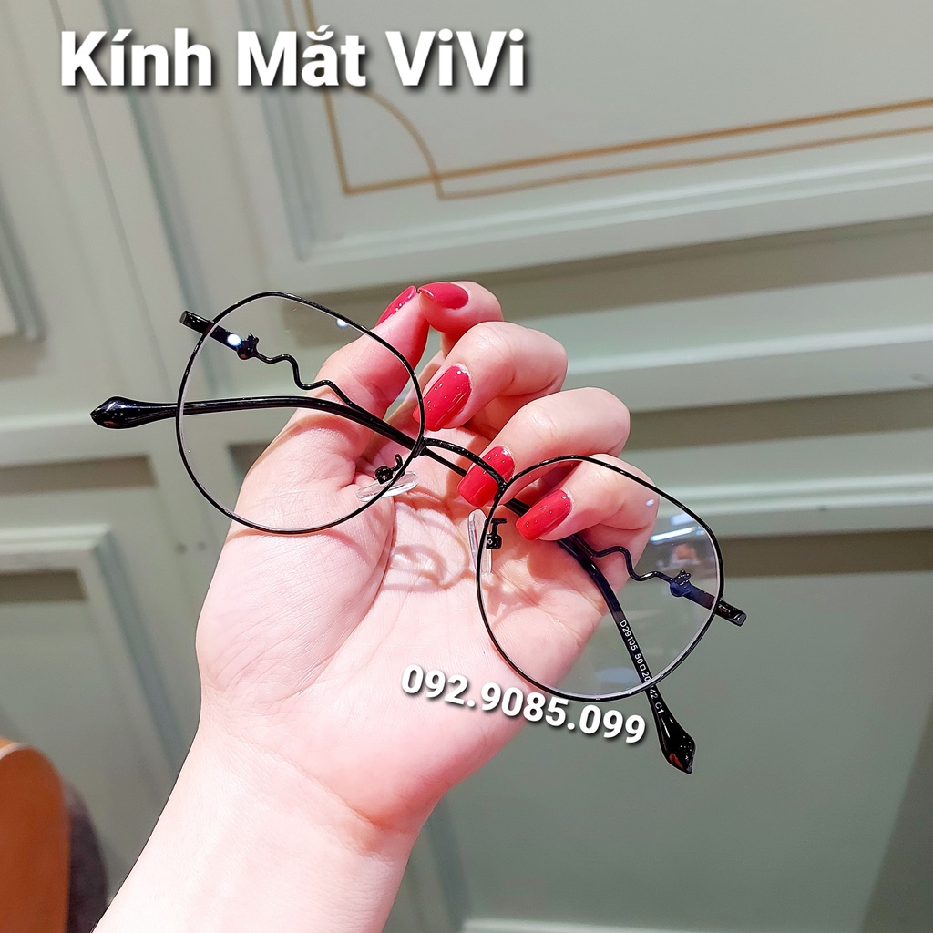 Gọng kính cận thời trang nữ V29105 chất liệu kim loại - kính 0 độ hàn quốc - nhận cắt cận viễn loạn