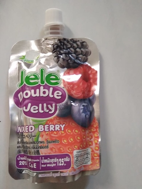 Combo 3 Gói [Date T.6/2021] Nước Ép Trái Cây Thạch Jele Double Jelly Hương Berry (125g x 3 Gói)