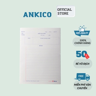 Giấy kiểm tra kẻ ngang hồng hà 5 tờ giấy kiểm tra cấp 2 ankico