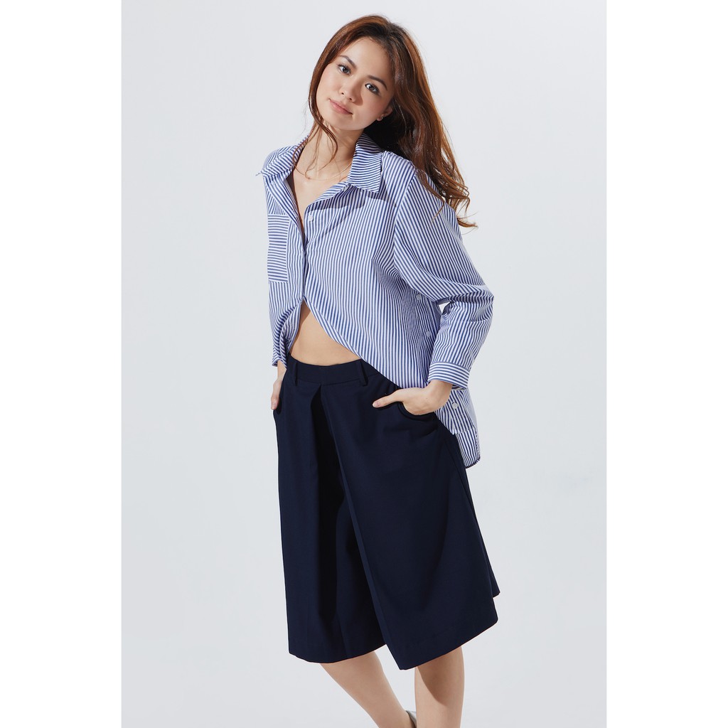 TheBlueTshirt - Oversize Pocket Shirt Modern Blue Stripe - Áo Sơmi Rộng Sọc Xanh