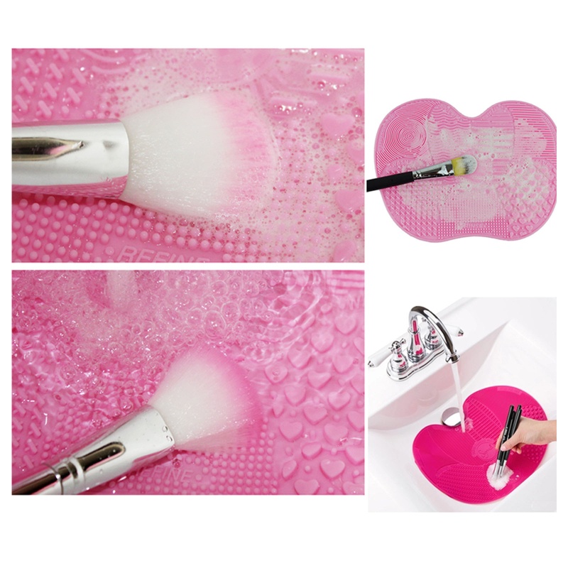 Miếng Silicone Vệ Sinh Cọ Trang Điểm Có Cốc Hút Siêu Chắc Chắn