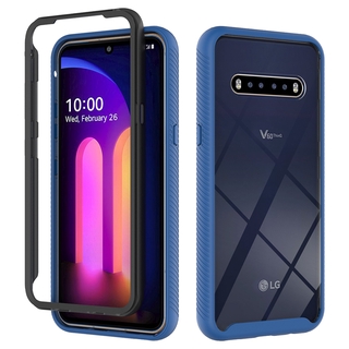 Ốp Điện Thoại hybrid Chống Sốc Màu Trong Suốt Gồ Ghề Kiểu Áo Giáp Cho lg v60 thinq 5g