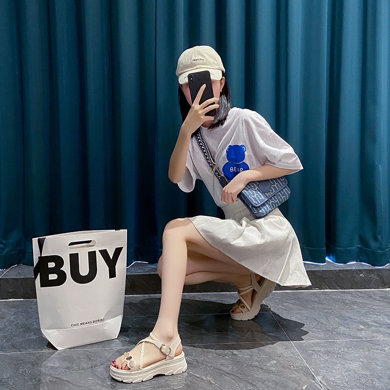 Xăng đan Đế Dày size Lớn 35-42 Thời Trang Mùa Hè Mới Cho Nữ size 41