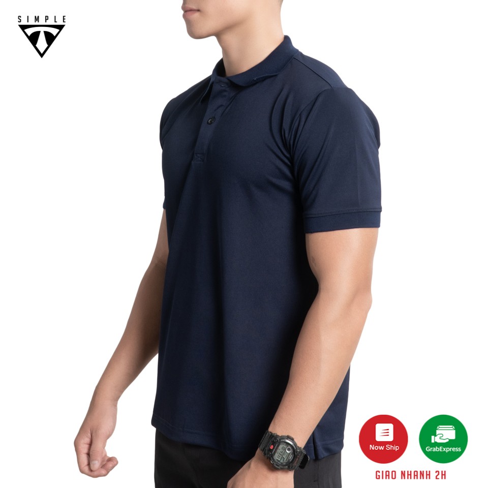 Áo Polo Nam cổ bẻ TSIMPLE cổ trụ tay lỡ vải thun cá sấu Cotton thời trang, chuẩn form, sang trọng lịch lãm màu Navi | BigBuy360 - bigbuy360.vn