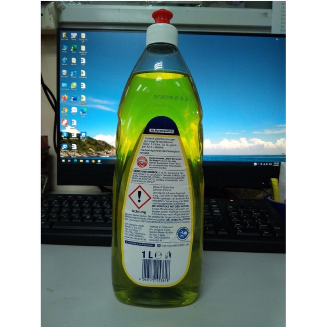 Nước rửa chén bát Đức Denkmit 1l hương chanh an toàn với đồ dùng cho bé - Shop Viloet