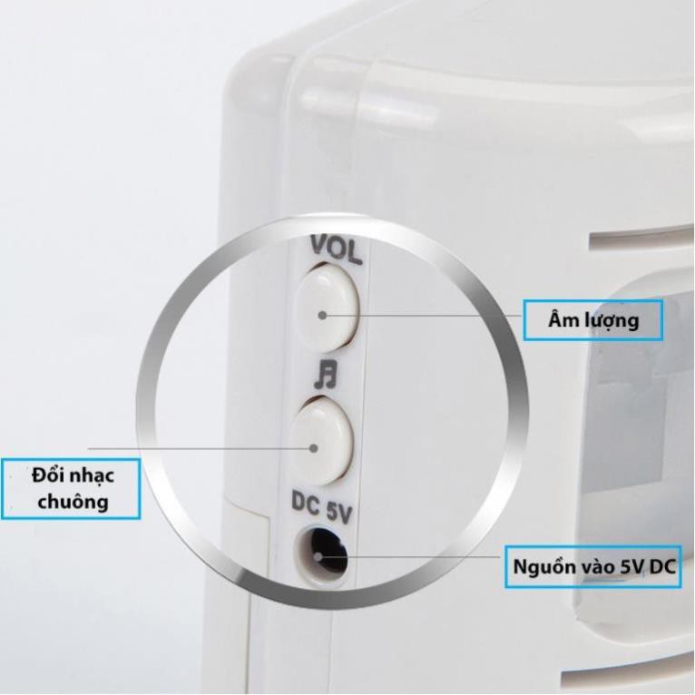 Chuông báo khách cảm biến hồng ngoại 2 chiều, báo trộm hiệu quả