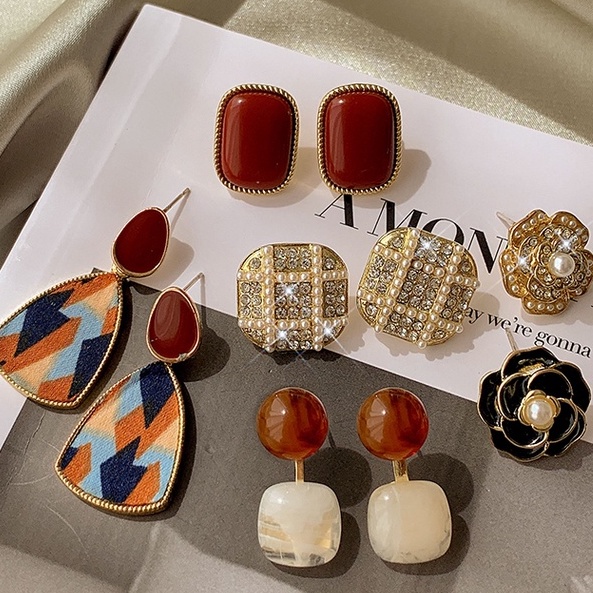 Bông Tai Đính Đá Ngọc Trai Phong Cách Hàn Quốc Thời Trang Cho Nữ