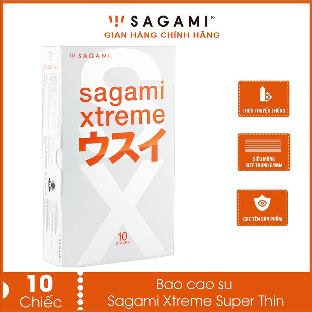 Bao cao su Sagami Xtreme Super Thin siêu mỏng cao cấp 10 bao