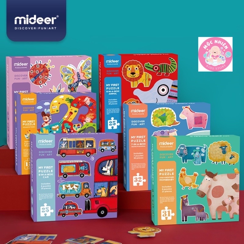 Đồ Chơi Xếp Hình Ghép Cặp Đầu Tiên Nhiều Chủ Đề - My First Puzzle Mideer Dành Cho Các Bé Trên 2 Tuổi