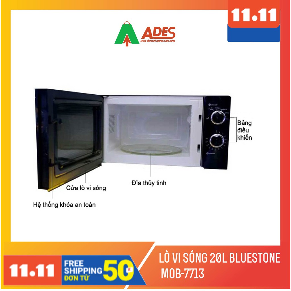 [Mã 154ELSALE2 giảm 7% đơn 300K] Lò vi sóng 20L Bluestone MOB-7713