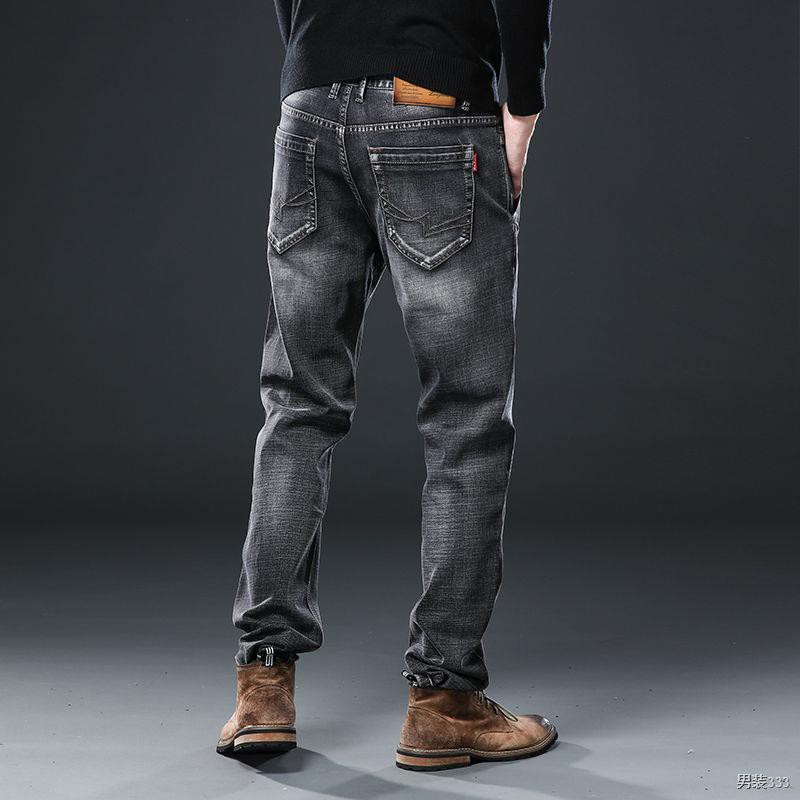 Quần dành cho người béo thời trang jean nam cỡ lớn vào mùa xuân và hè Phong cách Hàn Quốc ống rộng, thẳng hợp c
