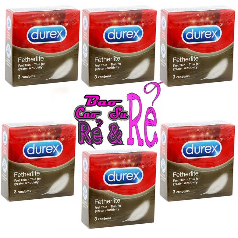 Combo 6 hộp 18 cái Bao cao su SIÊU MỎNG Durex Fetherlite