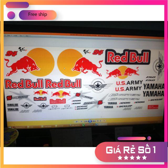 Tem rời exciter 150 redbull bảo hành màu sắc vĩnh viễn