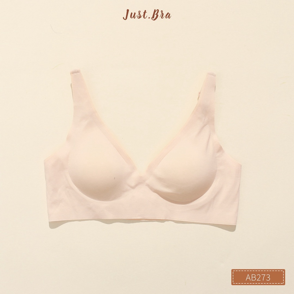 Áo ngực Just Bra thiết kế trơn chất su mịn êm ái, mút mỏng tiện lợi AB273