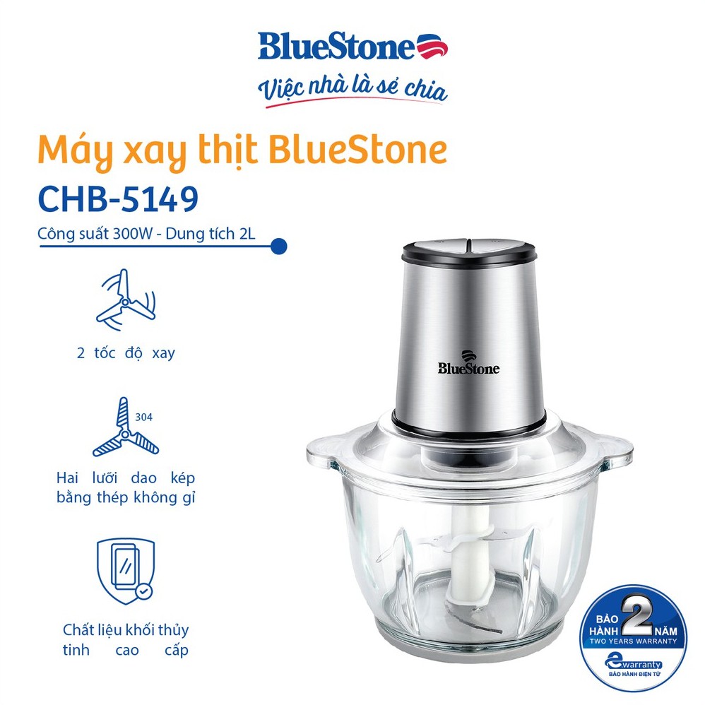 Máy Xay Thịt 2 Lưỡi Dao Kép 2L BlueStone CHB-5149