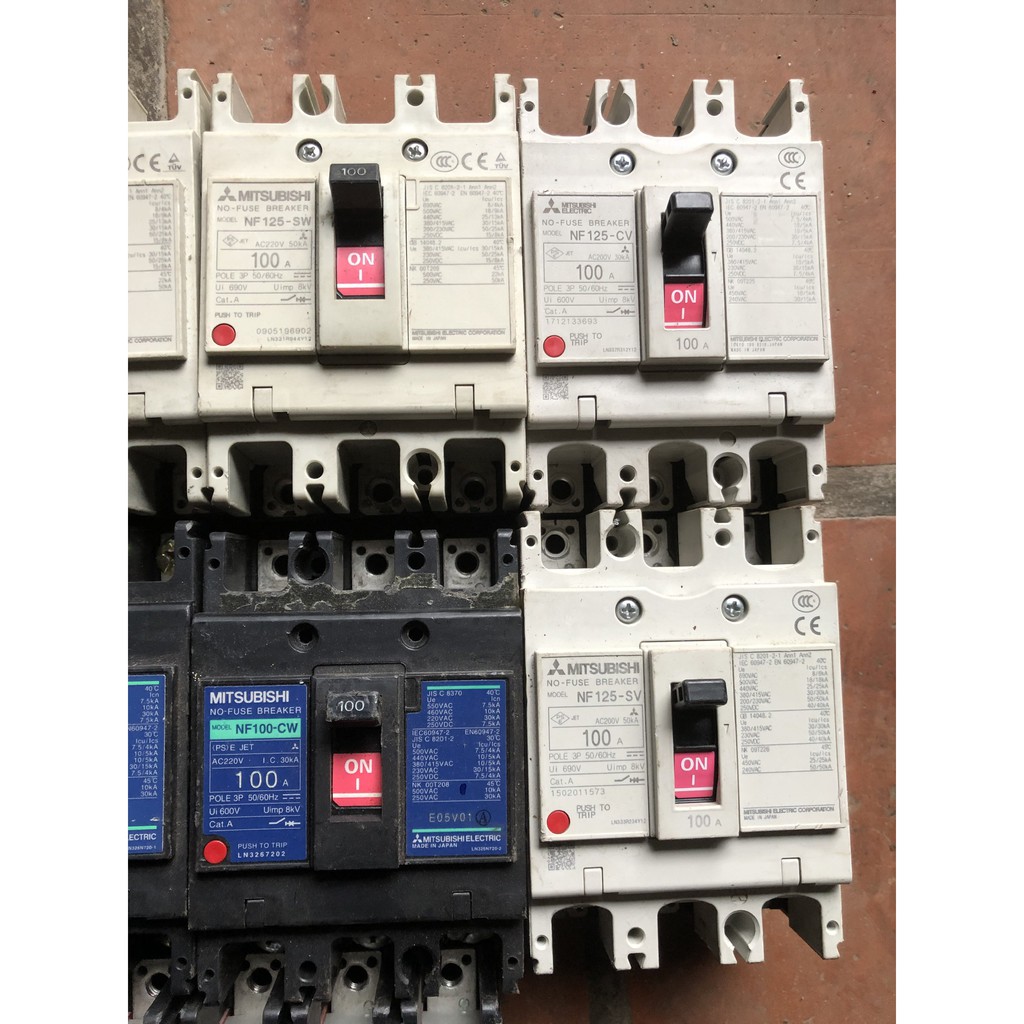 MCCB 3pha, Aptomat 3pha Mitsubishi hàng bãi tháo tủ