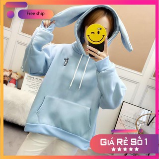 Áo Hoodie Nữ 🍓 FREESHIP🍓 Áo Hoodie Nỉ Tai Thỏ
