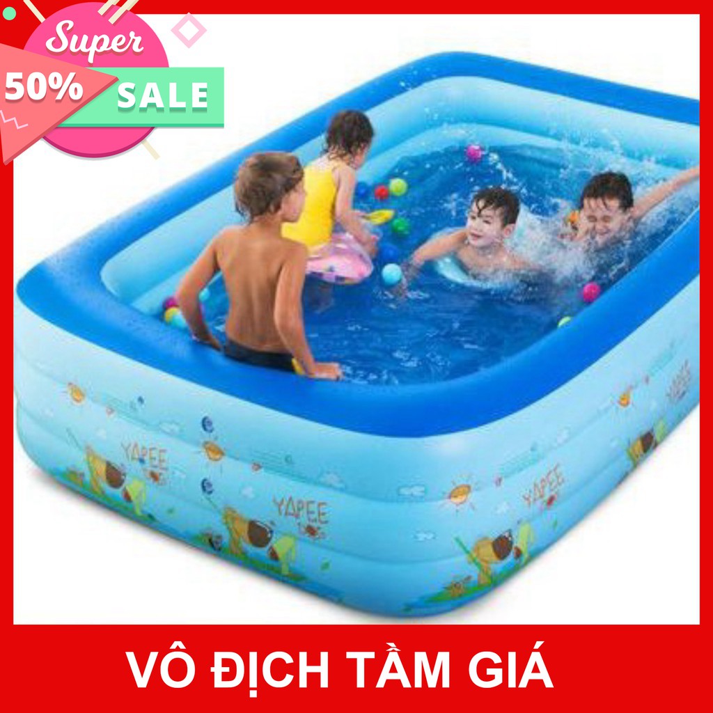 BỂ BƠI PHAO BƠI 3 TẦNG CHỮ NHẬT 1,2M/1,3M/1,5M/1,8M/2,1M + KEO VÁ  giảm giá 50% mua ngay mua ngay giảm giá 50% cho 