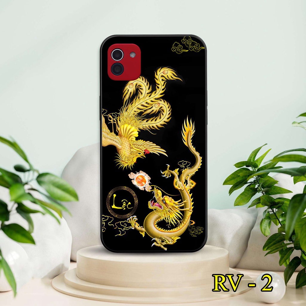 Ốp lưng kính cho dòng Samsung A13 5G - A23 5G - A03s - A13 4G - A23 4G - A33 5G - A53 5G - A73 5G in Rồng Vàng 3D